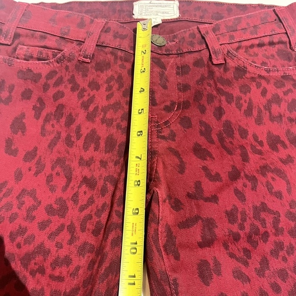 Current Elliot Skinny Jeans The Stiletto Womens 30 Leopard Print Blood Red - Picture 5 of 9
